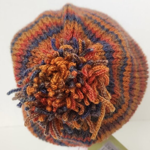 Hand Knit Striped Wool Tuque - Picture 2 of 2